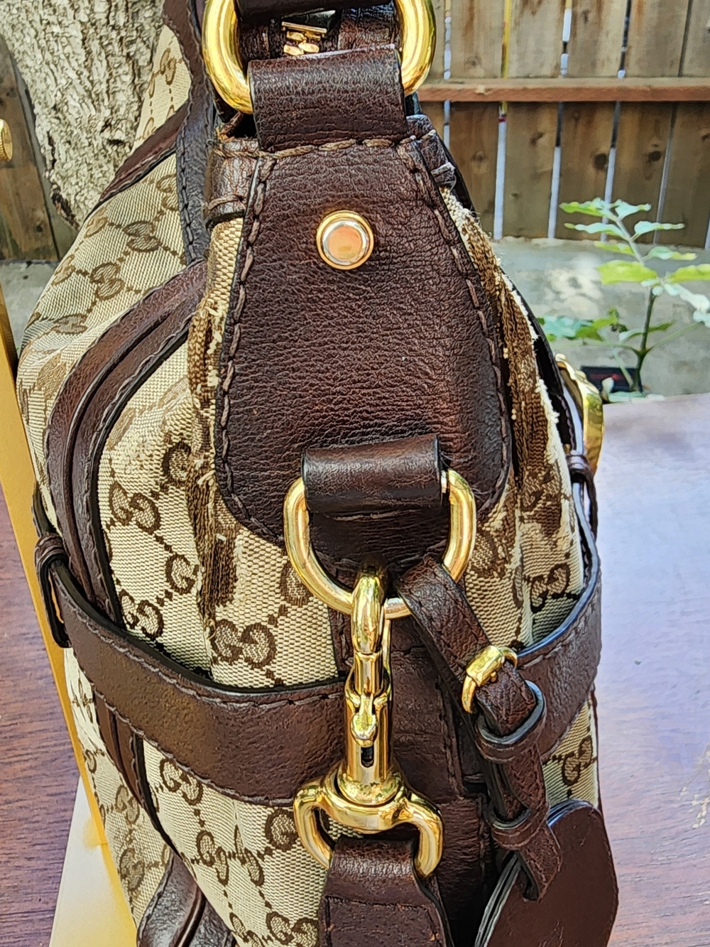 Gucci Brown GG Canvas Medium Running Hobo Bag Gold Hardware 247185 - Picture 7 of 16